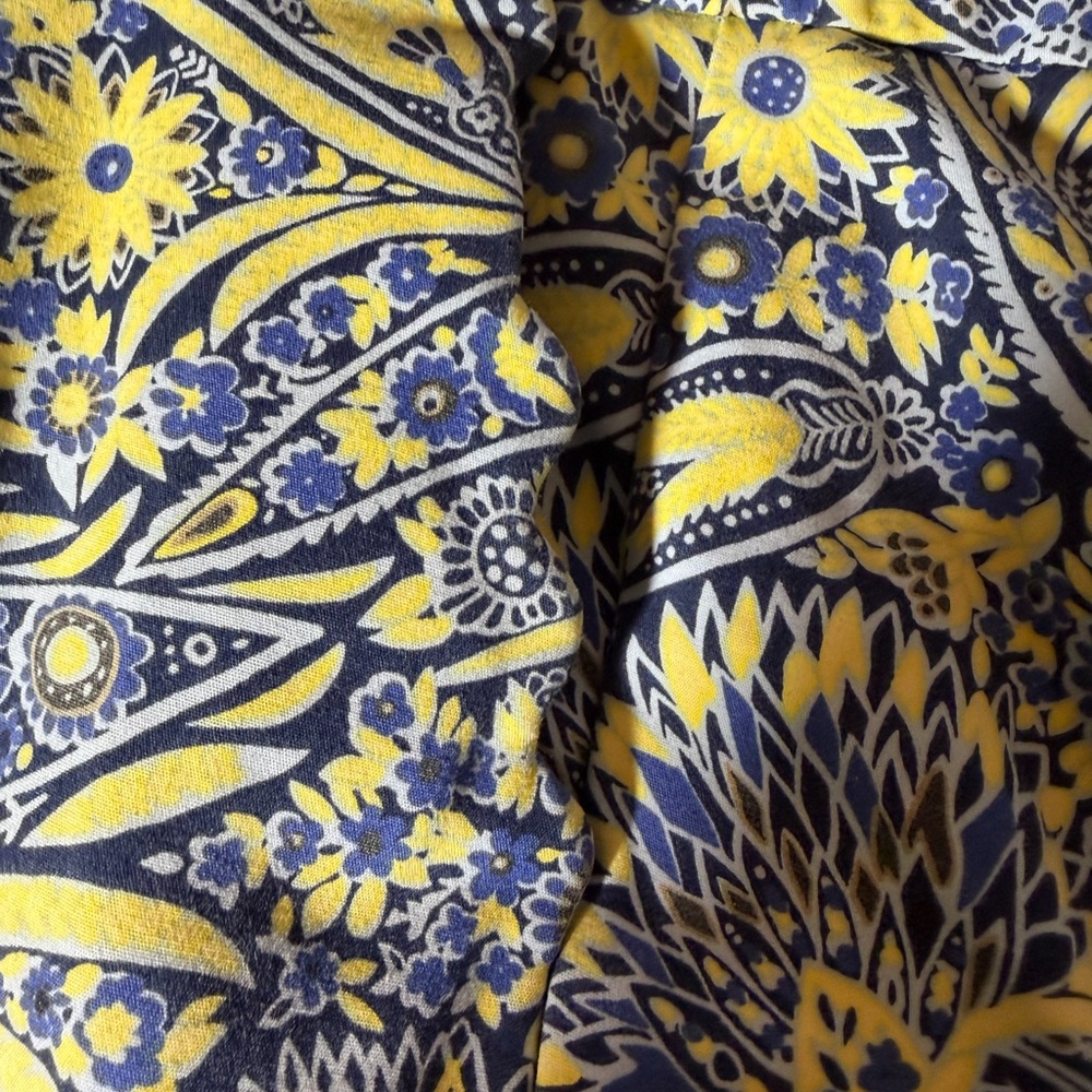Talbots Blue and Yellow Floral Slim Ankle Pants - Picture 2 of 6